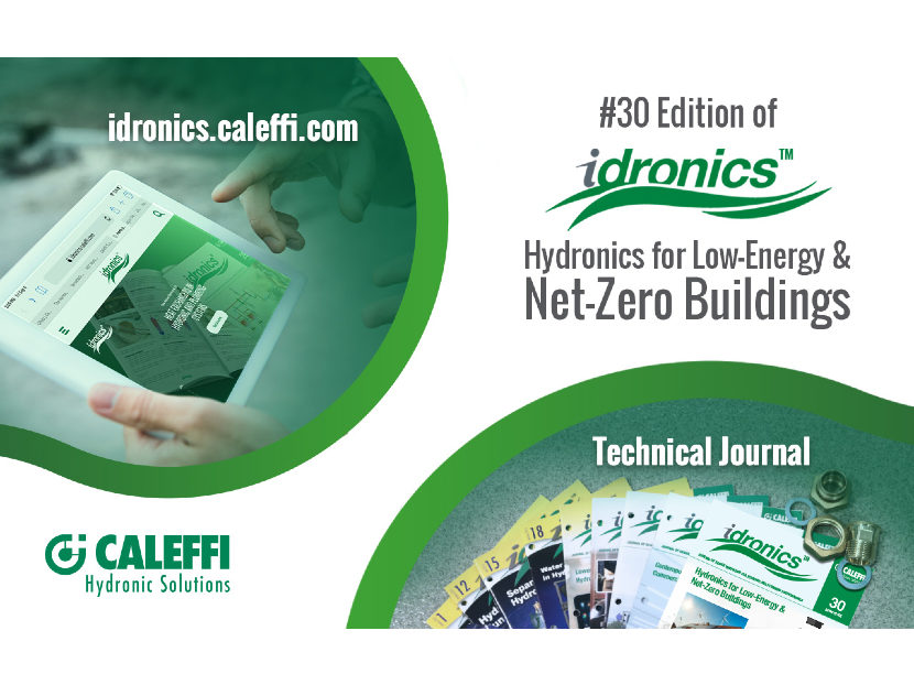 Caleffi Introduces the 30th Edition of idronics Hydronics for Low-Energy  Net-Zero Buildings.jpg