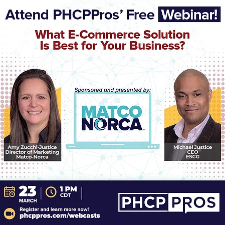 Matco-Norca to Sponsor, Present PHCPPros Webinar: "What E-Commerce Solution Is Best for Your Business?"