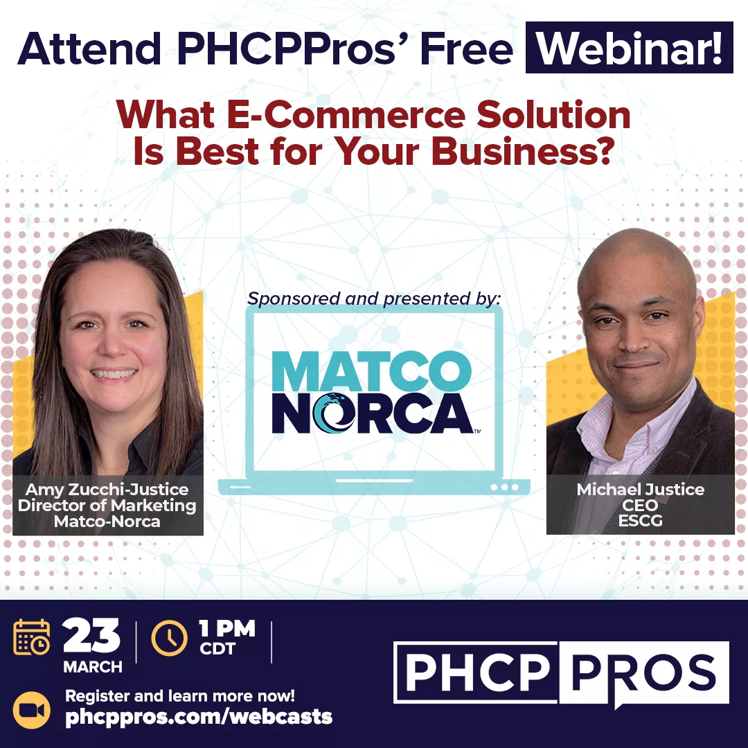 Matco-Norca to Sponsor, Present PHCPPros Webinar: "What E-Commerce Solution Is Best for Your Business?"