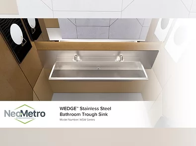 Neo metro wedge stainless steel bathroom trough sink