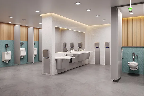 2026.06.29 Zurn Elkay image - Zurn Hydro-X sensor flush valves, Zurn Sundara handwashing system and World Dryer hand dryers.jpg