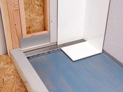 Infinity drain stainless steel shower base