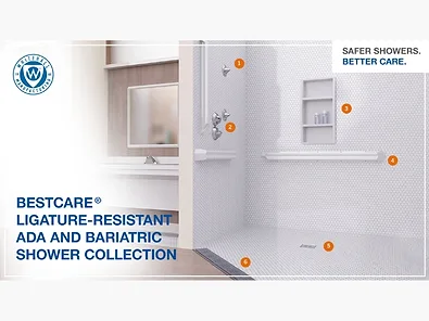 Whitehall manufacturing bestcare ligature resistant ada and bariatric shower collection 