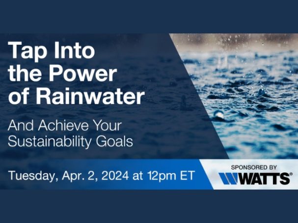 Watts to host aia and aspe accredited webinar on designing robust and efficient rainwater harvesting systems for commercial applications