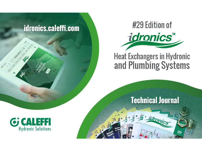 Caleffi Introduces 29th Edition of idronics: Heat Exchangers in Hydronic and Plumbing Systems