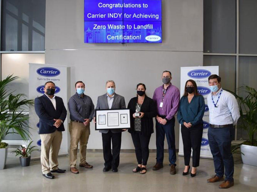 Carrier Indianapolis Manufacturing Site Achieves Zero Waste to Landfill Certification