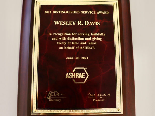 ACCA Director of Technical Services Receives ASHRAE Distinguished Service Award