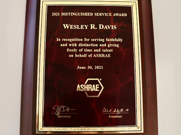 ACCA Director of Technical Services Receives ASHRAE Distinguished Service Award