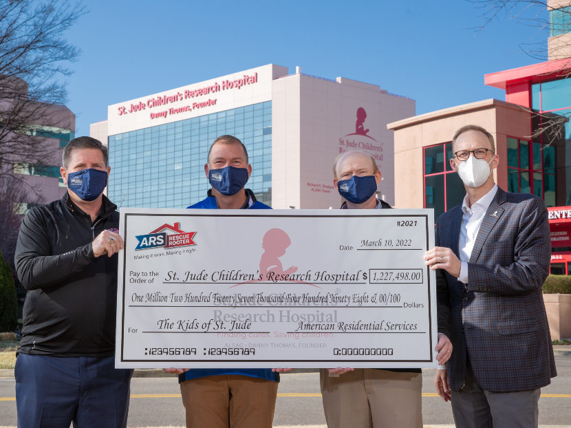 ARS/Rescue Rooter Donates Over 1.2 Million Dollars to St. Jude Children's Research Hospital 