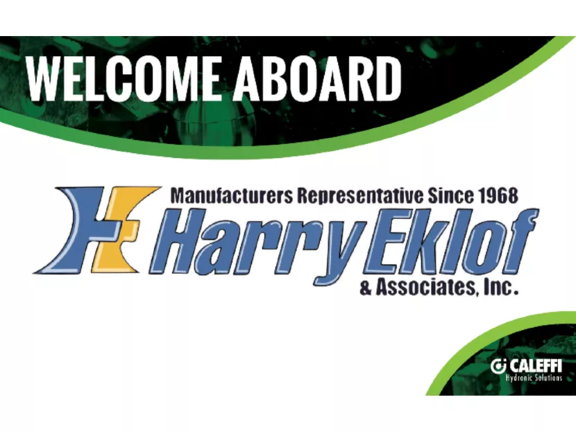 Caleffi Selects Harry Eklof & Associates to Represent Mid-Atlantic U.S. Region