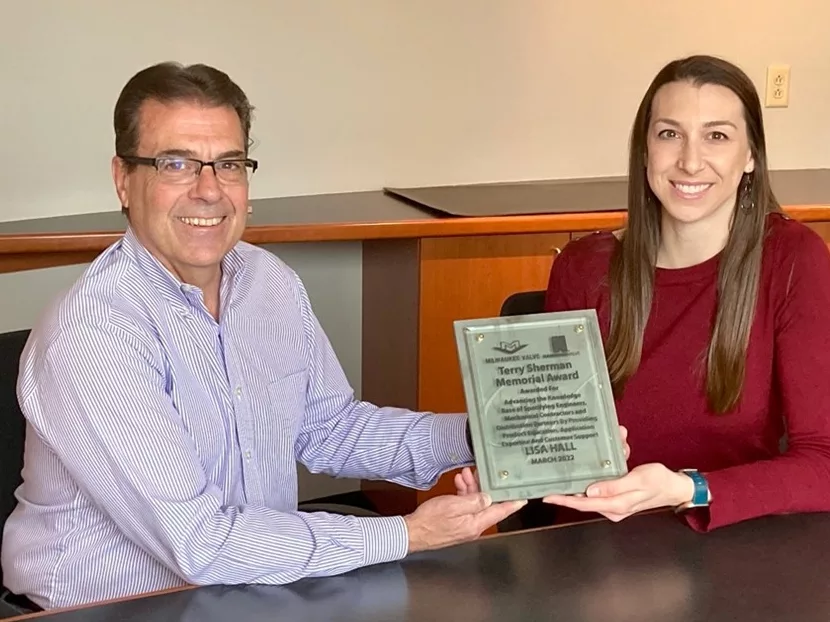Lisa Hall of Milwaukee Valve Receives 2022 Terry Sherman Memorial Award
