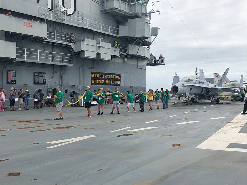 LimRic Plumbing, Heating & Air Competes in Plane Pull Abroad USS Yorktown