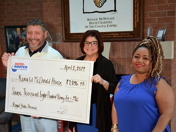 Roto-Rooter Plumbers of Savannah Presents More Than $7,500 to the Ronald McDonald House of the Coastal Empire