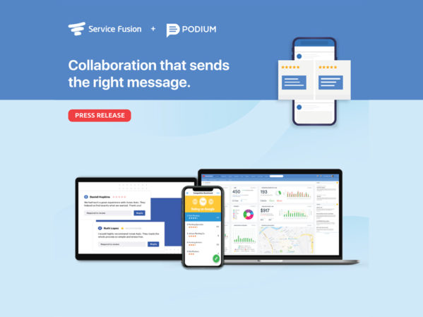 Service Fusion Partners with Podium to Help Contractors Better Manage Their Online Reputations