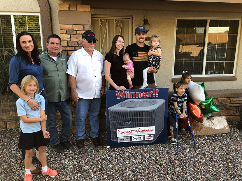 Army Vet Jeremy Koehler Wins Free A/C Unit from Forrest Anderson for Veterans Day