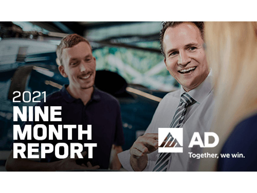AD Continues Record-Setting Sales with 34 Percent Increase in First Nine Months of 2021