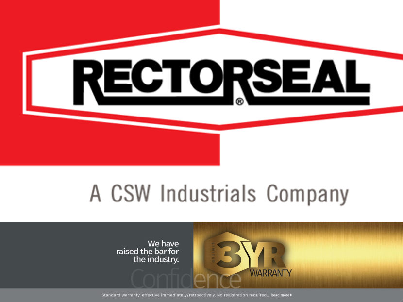 Three-Year Limited Warranty Now Standard on RectorSeal Products