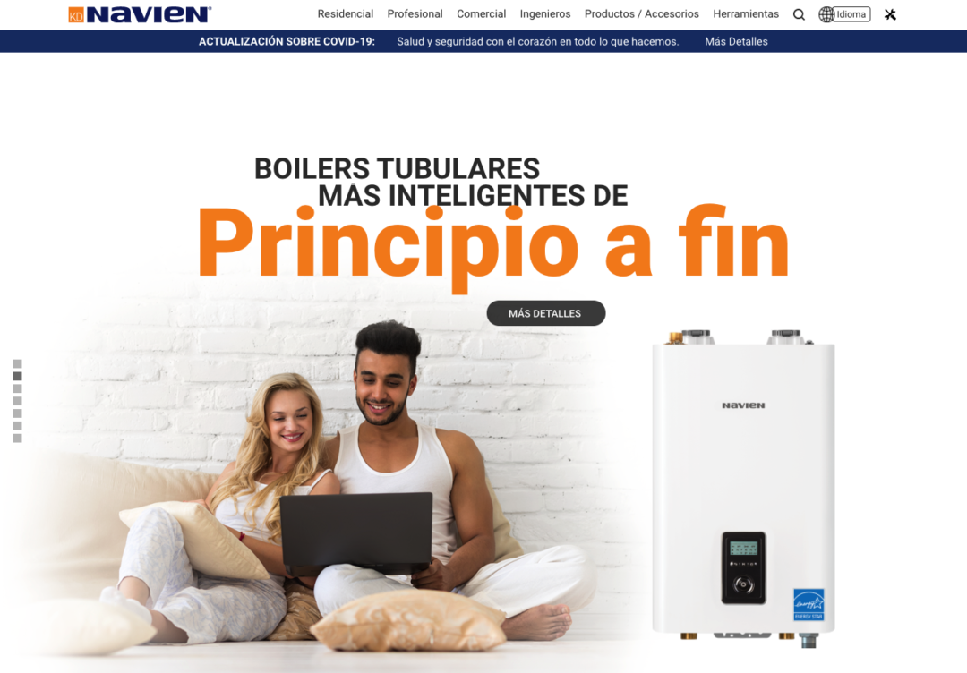 Navien Website Now Available in Spanish