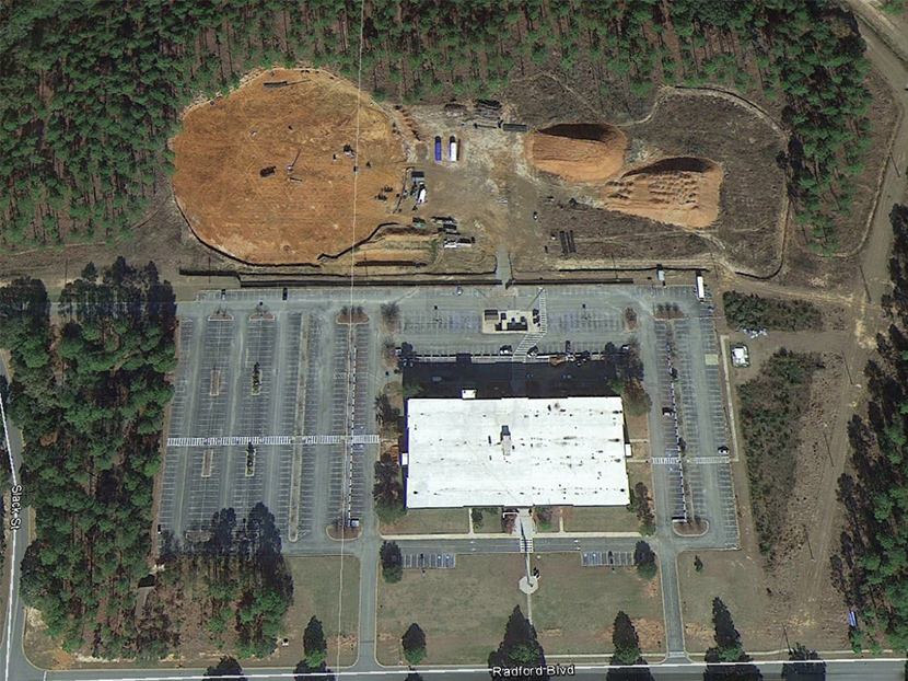 Aerial view of the BTES construction at Marine Corps Logistic Base in Albany Georgia.