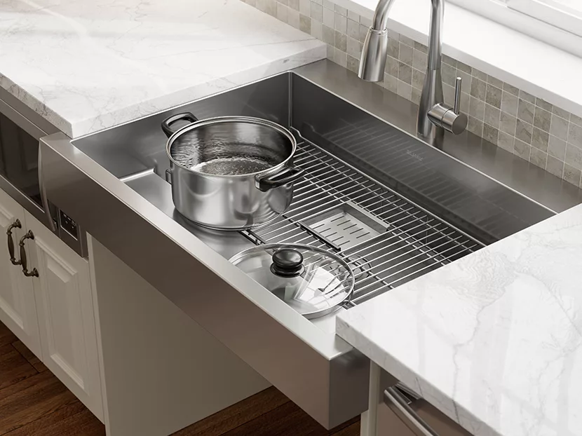 Elkay ADA Dual-Depth Stainless Steel Farmhouse Sink