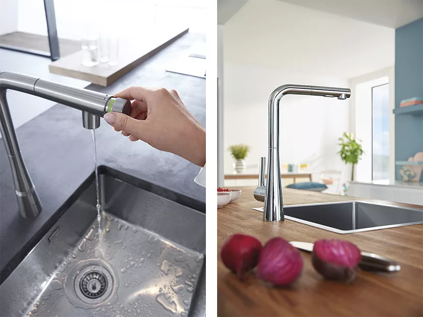 GROHE LadyLux and Minta Single-Handle Pull Down Kitchen Faucets 2