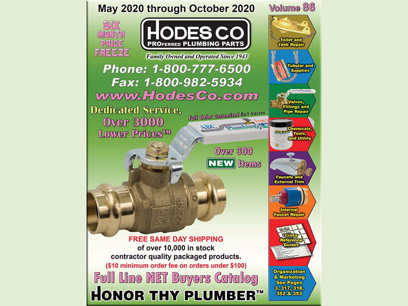 Hodes Co. May–October Plumbing Parts Catalog