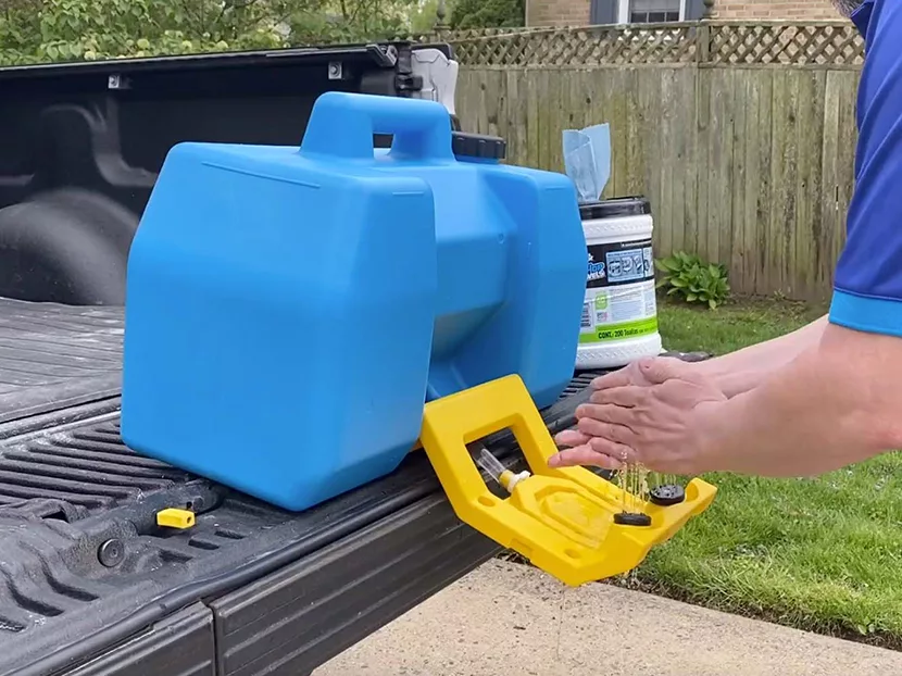 PlumbMaster and Speakman Mobile Gravity-Operated Hand Wash Station