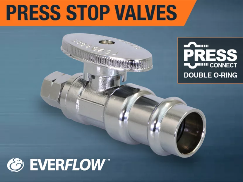 Everflow Press-Fit Chrome Plated Stop Valve